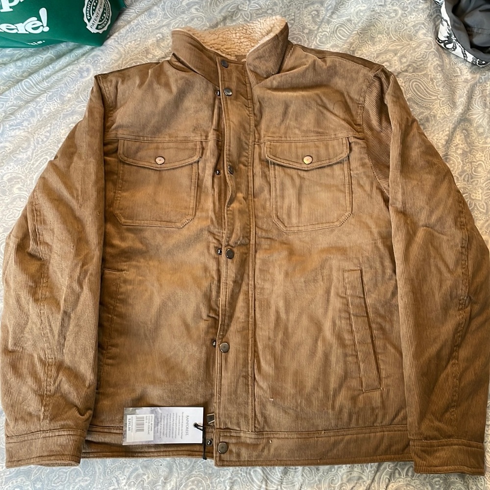 Trucker corduroy Sherpa trim jacket